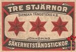Tre Stjarnor svenska tandsticks a.b. Jonkoping Sakerhetstandstickor