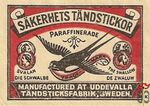 Sakerhets Tandstickor Paraffinerade svalan die schwalbe the swallow de