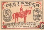 The Lancer safety matches average contents 60 matches made in Sweden