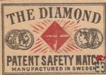 The Diamond patent safety match manufactured in Sweden