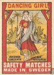 Dancing Girl average contents 30 matches safety matches made in Sweden