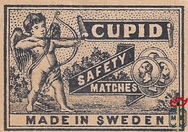 Cupid safety matches made in Sweden