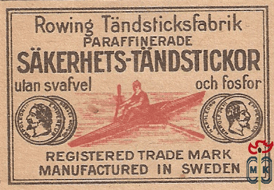 Sakerhets-Tandstickor Rowing Tandsticksfabrik paraffinerade utan svafv