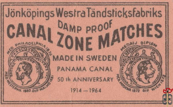 Canal zone matches Jonkopings Westra Tandsticksfabriks damp proof made