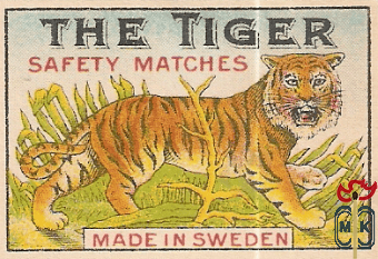 The Tiger safety matches made in Sweden