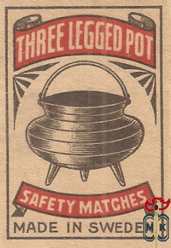 Three Legged Pot safety matches made in Sweden