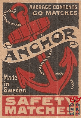 Anchor average contents 60 matches safety matches made in Sweden