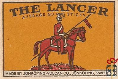 The Lancer average 60 sticks made by Jonkoping vulcan Co., Jonkoping,