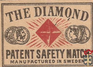 The Diamond patent safety match manufactured in Sweden