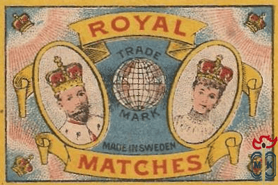 Royal matches trade mark made in Sweden
