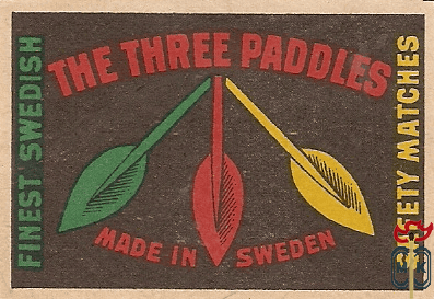 The Three Paddles finest Swedish safety matches made in Sweden