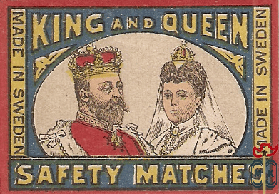 King and Queen safety matches made in Sweden
