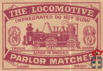 The Locomotive parlor matches impregnated do not glow damp proof trade