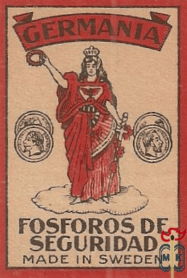 Germania fosforos de seguridad made in Sweden