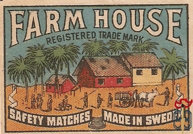 Farm House registered trade mark safety matches made in Sweden