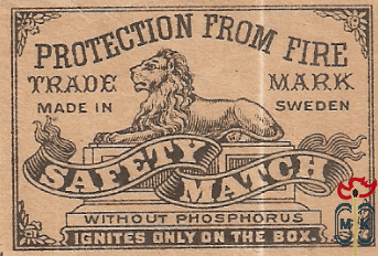 Protection from fire trade mark safety match without phosphorus ignite