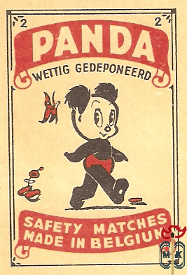 2 Panda wettig gedeponeerd safety matches made in Belgium