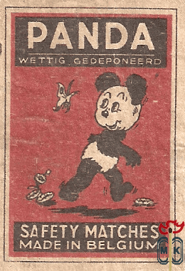 Panda Wettig Gedeponeerd safety matches made in Belgium