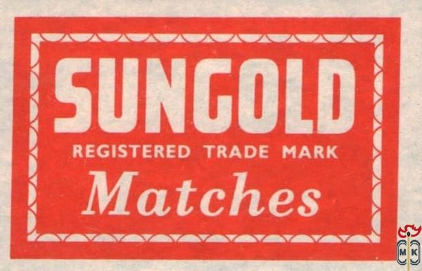 Sungold registered trade mark Matches