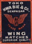 Toko Hwa bie & Co., denpasar trade mark Wing matches superior quality