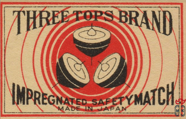 Three tops brand Impregnated safety match made in Japan