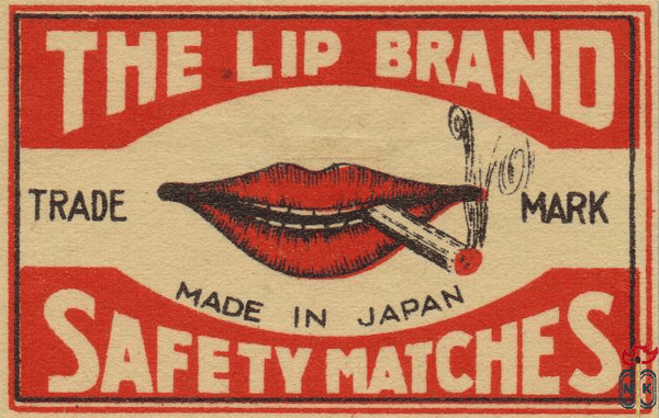 The Lip Brand trade mark safety matches made in Japan