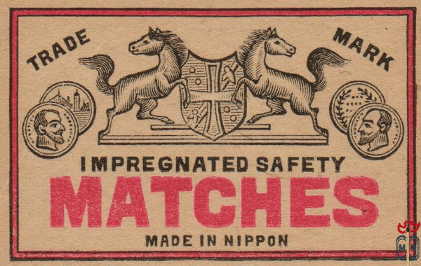 Impregnated safety Matches trade mark made in Nippon