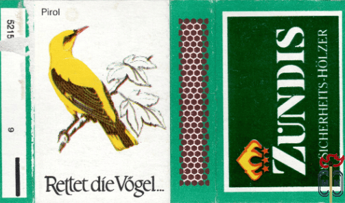 Pirol Rettet die Vogel Zundis 38 Sicherheits-Holzer