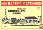 Turquie Bruxelles 1958 safety match