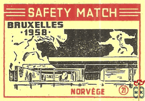 Norvege Bruxelles 1958 safety match