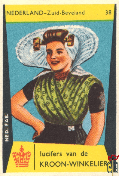 38 Nederland - Zuid-Beveland lucifers van de Kroon-Winkelier Ned. fab.