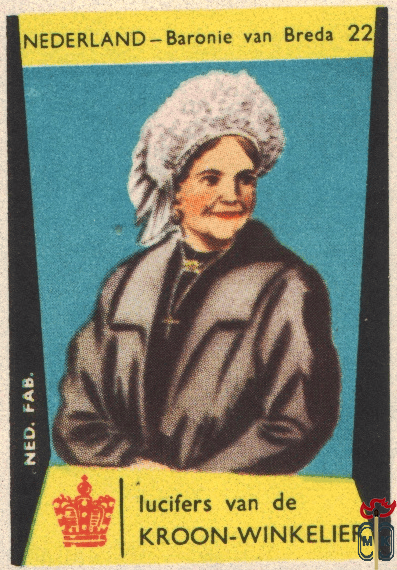 22 Nederland - Baronie van Breda lucifers van de Kroon-Winkelier Ned.
