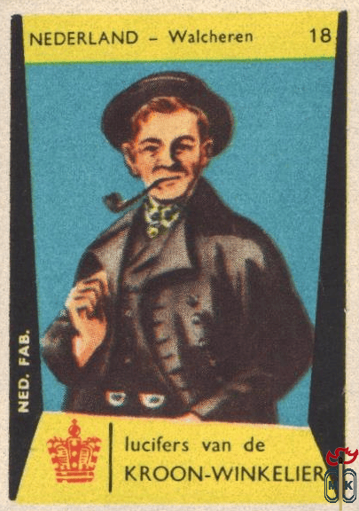 18 Nederland - Walcheren lucifers van de Kroon-Winkelier Ned. fab.