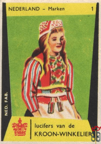 1 Nederland - Marken lucifers van de Kroon-Winkelier Ned. fab.