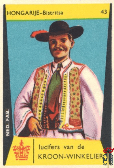 43 Hongarije - Bistritsa lucifers van de Kroon-Winkelier Ned. fab.