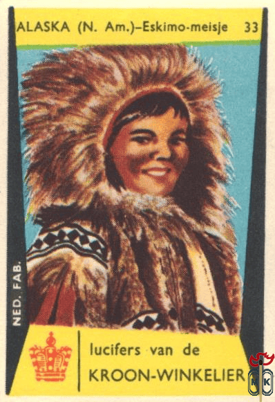 33 Alaska (N. Am.) - Eskimo - meisje lucifers van de Kroon-Winkelier N