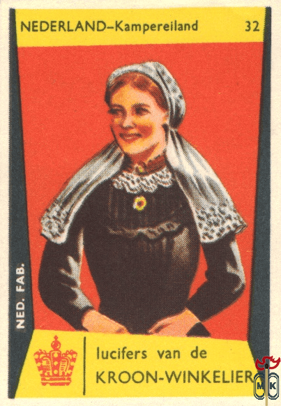 32 Nederland - Kampereiland lucifers van de Kroon-Winkelier Ned. fab.