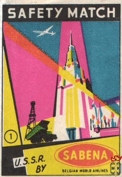 U.S.S.R. by Belgian world airlines safety match Sabena