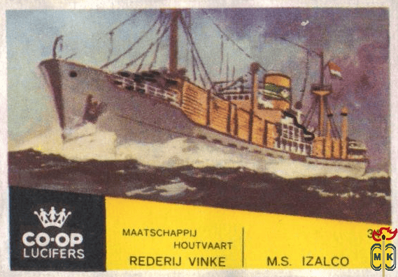 M.S. Izalco Maatschappij Houtvaart Rederij Vinke Co-oP Lucifers