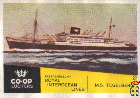 M.S. Tegelberg passagiersschip royal interocean lines Co-Op Lucifers
