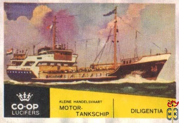 Diligentia Kleine handelsvaart motor tankschip Co-Op Lucifers