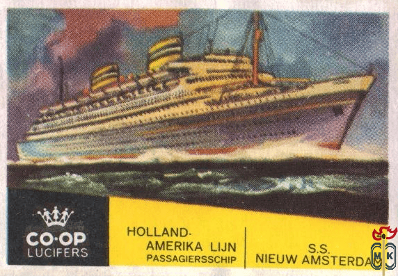 S.S. Nieuw Amsterdam Holland-Amerika Lijn Passagiersschip Co-Op Lucife